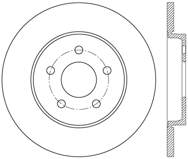 StopTech 02-08 Jaguar X-Type Drilled Sport Rear Right Rotor