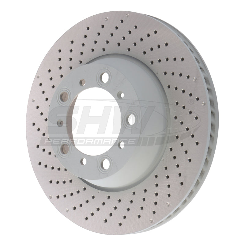 SHW Performance 17-21 Porsche 911 Carrera 3.0L w/o Ceramic Brakes Left Rear Drilled MB Brake Rotor (9P1615601)