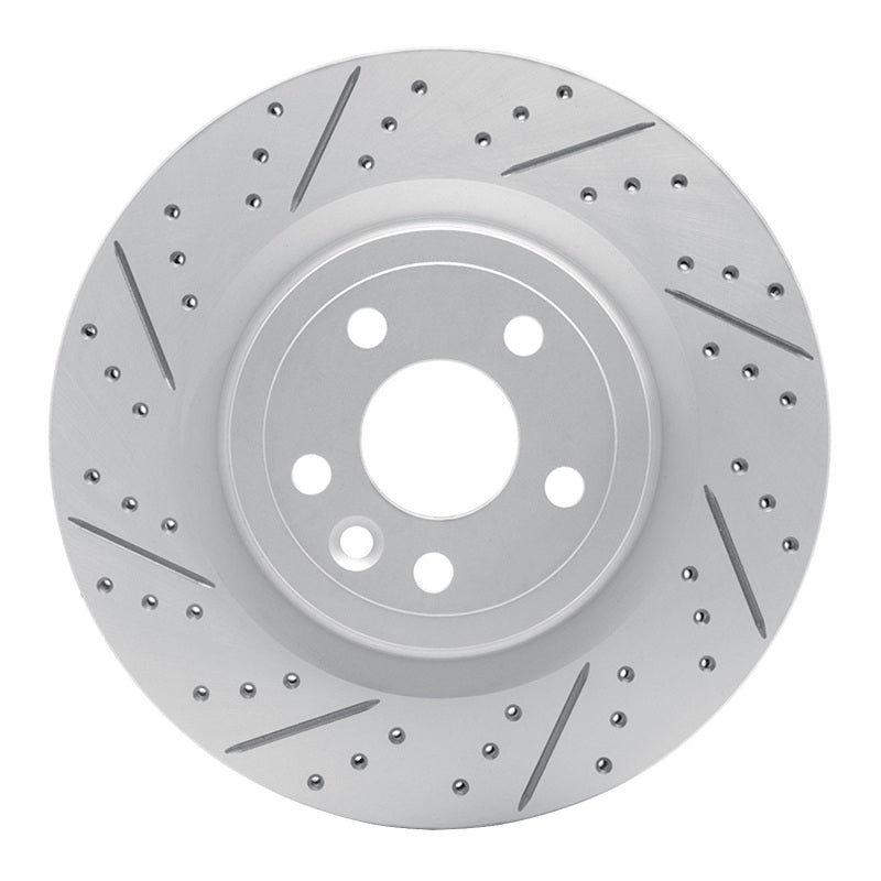 R1 Concepts 17-20 Jaguar Xe Rear Left Drilled & Slotted Geo-Carbon Rotor