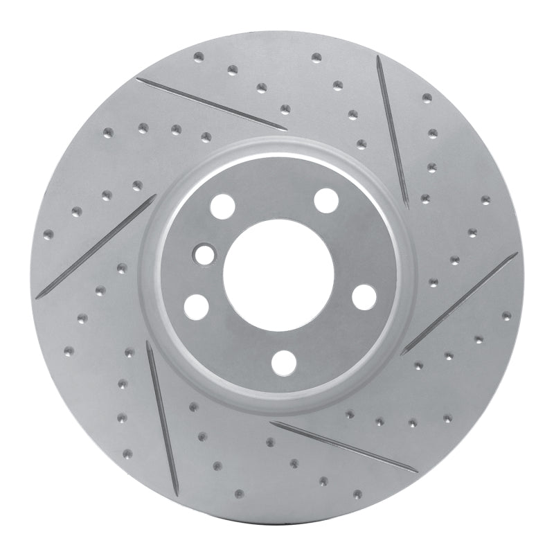 R1 Concepts 16-18 BMW X4 Left Front Drilled & Slotted Geo-Carbon Rotor