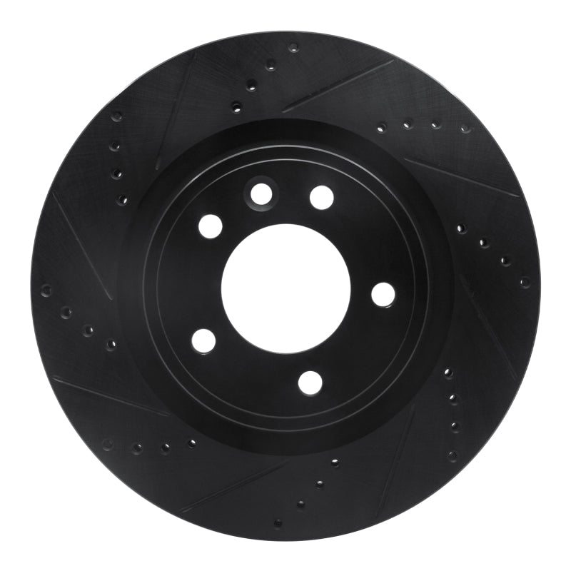 R1 Concepts 18-20 Land Rover Range Rover Sport Rear Left Drilled & Slotted Black Brake Rotor