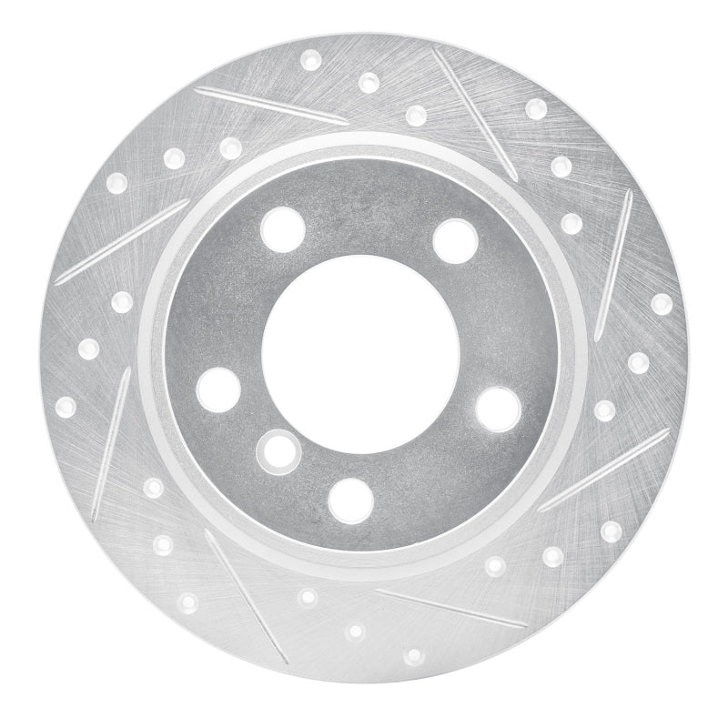 R1 Concepts 11-16 Mini Cooper Paceman Rear Right Drilled & Slotted Silver Brake Rotor