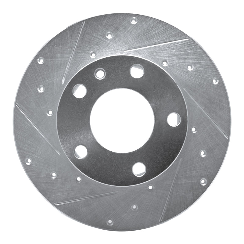 R1 Concepts 76-76 BMW 530I Front Left Drilled & Slotted Silver Brake Rotor