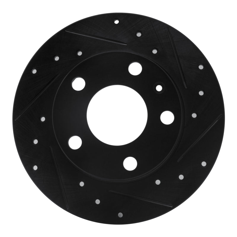 R1 Concepts 02-06 Audi A4 Quattro Rear Right Drilled & Slotted Black Brake Rotor