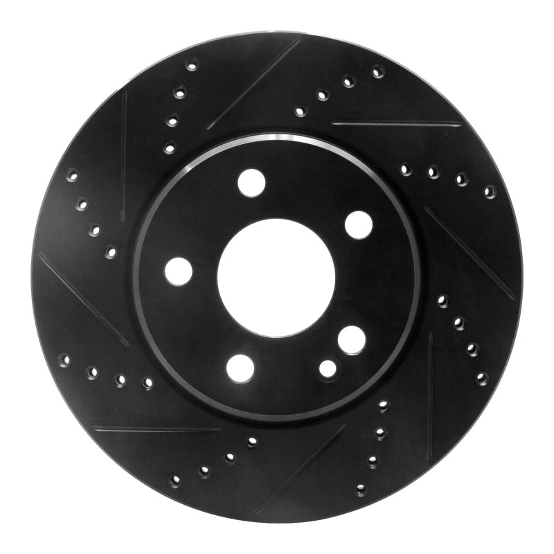R1 Concepts 06-11 Mercedes-Benz B200 Front Left Drilled & Slotted Black Brake Rotor