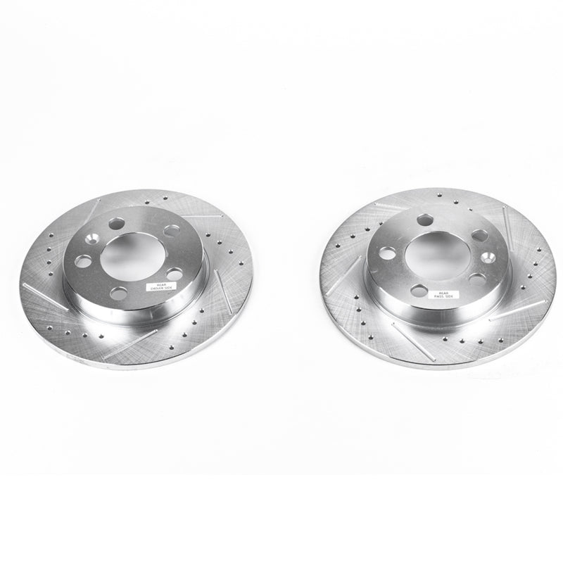 PowerStop 00-06 Audi TT Quattro Rear Evolution Drilled & Slotted Rotors - Pair