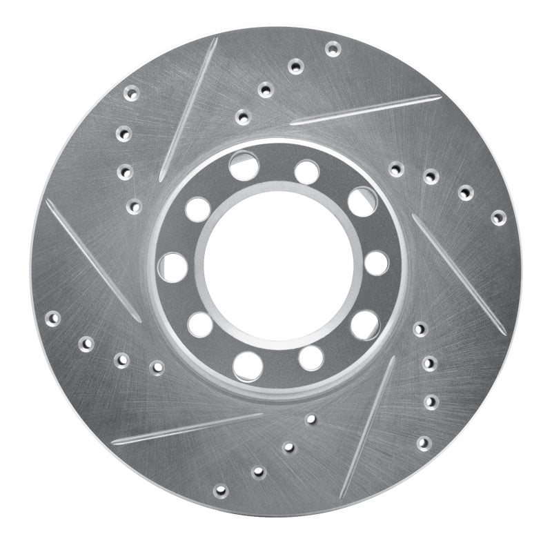 R1 Concepts 72-80 Mercedes-Benz 450SE Front Left Drilled & Slotted Silver Brake Rotor