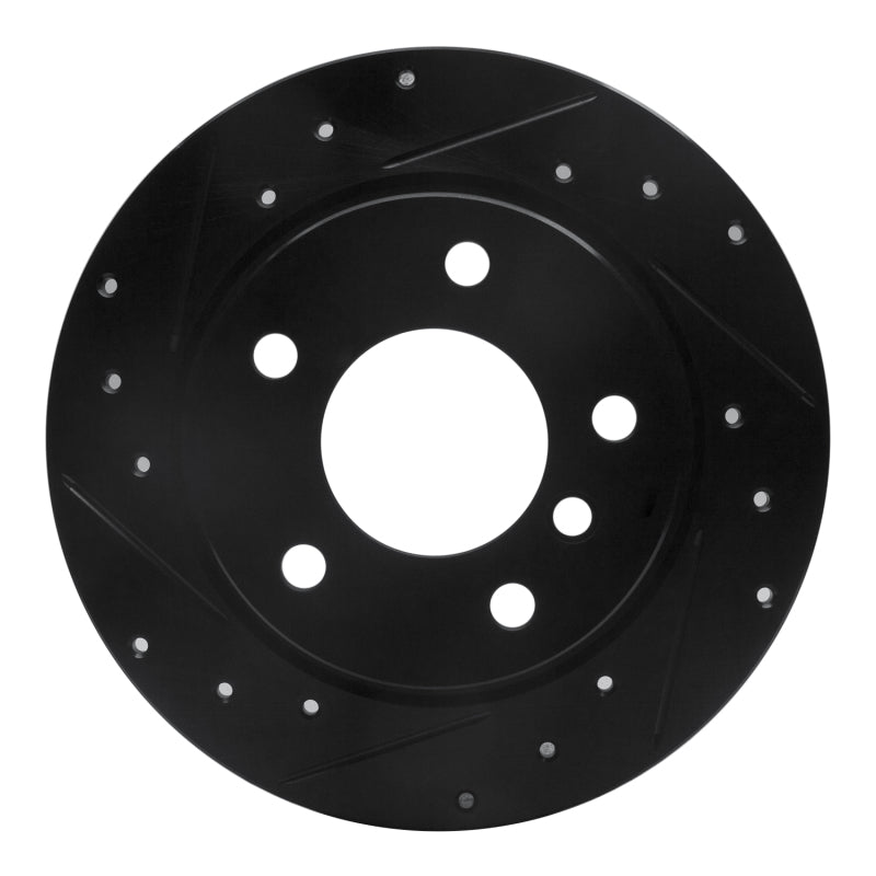 R1 Concepts 91-99 BMW 325IS Rear Left Drilled & Slotted Black Brake Rotor