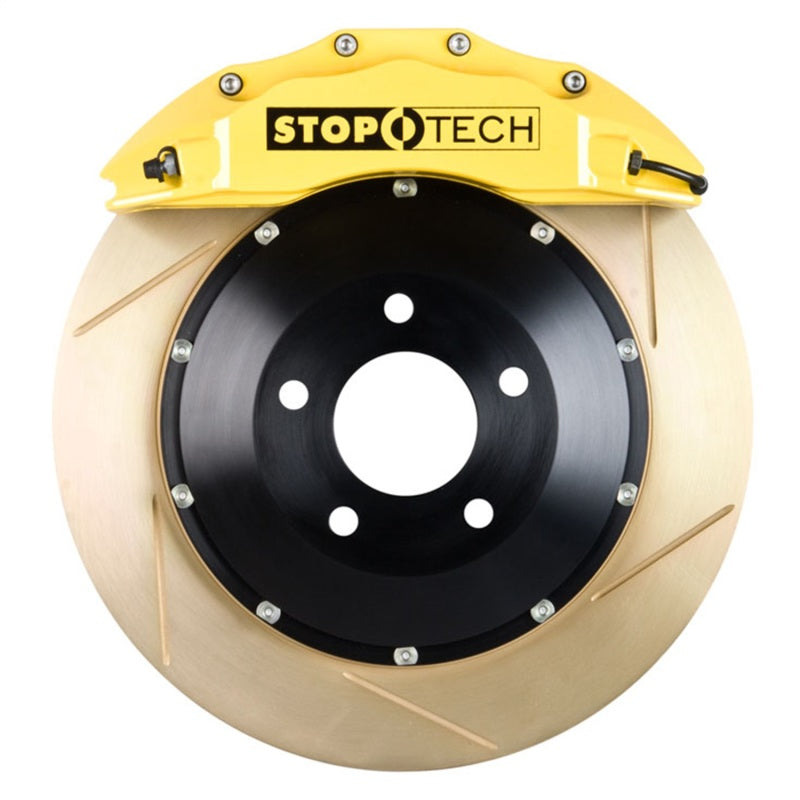 StopTech BBK 08-09 BMW 328xi Front 355x32 Yellow ST-60 Calipers Zinc Slot Rotors Pads and SS Lines