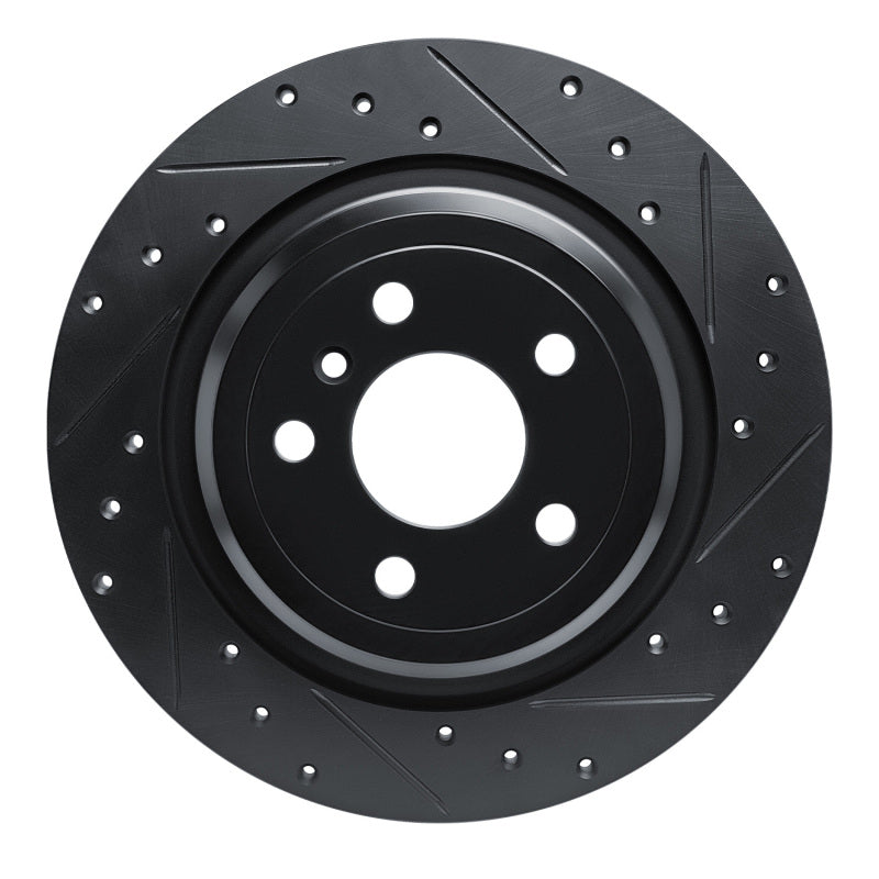 R1 Concepts 12-18 Mercedes-Benz GLE350 Rear Right Drilled & Slotted Black Brake Rotor