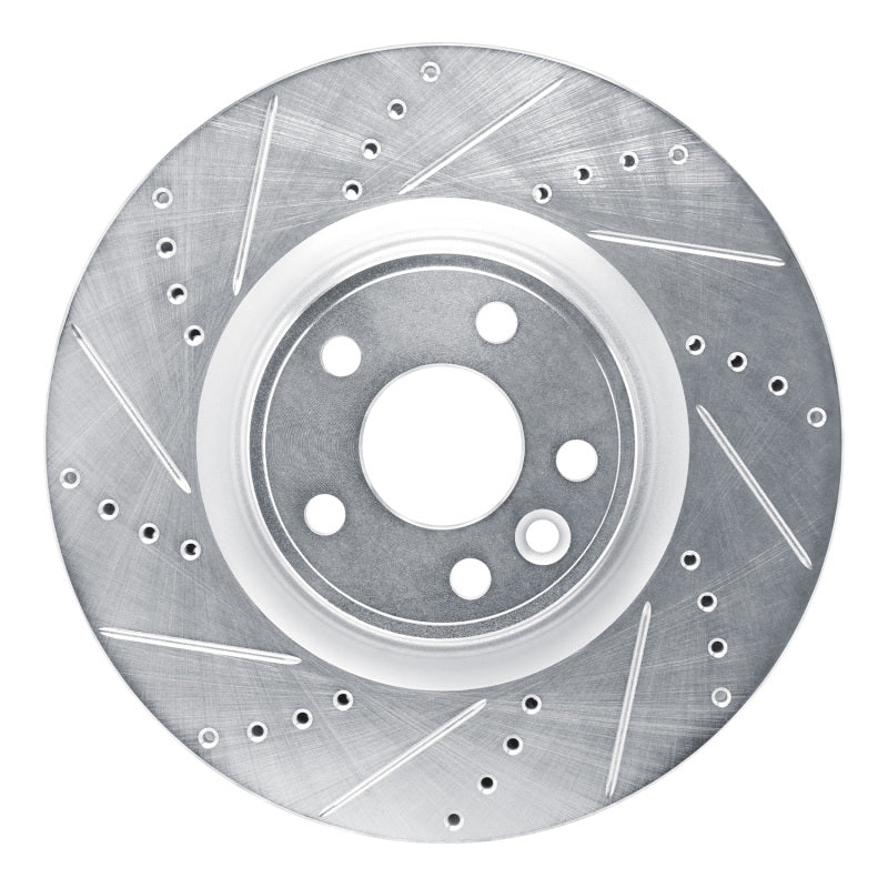 R1 Concepts 20-20 Jaguar F-Pace Front Left Drilled & Slotted Silver Brake Rotor