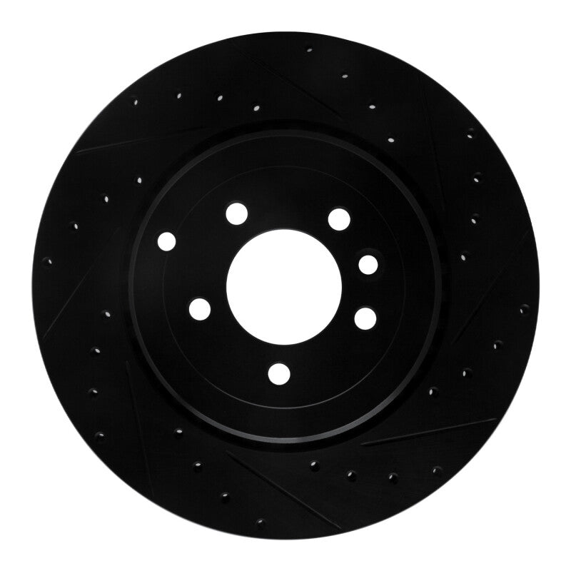 R1 Concepts 10-13 Land Rover Range Rover Sport Rear Right Drilled & Slotted Black Brake Rotor