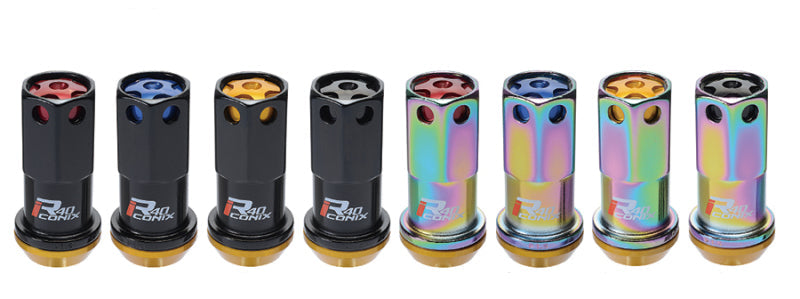Project Kics 14x1.25 R40 Iconix Lock & Lug Nuts - Neo Chrome w/Blue Cap (16+4 Locks)