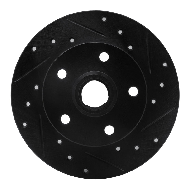 R1 Concepts 92-98 Volkswagen Golf Rear Right Drilled & Slotted Black Brake Rotor