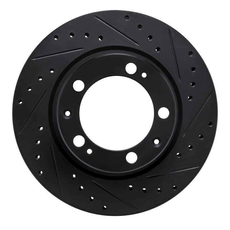 R1 Concepts 87-95 Porsche 968 Front Right Drilled & Slotted Black Brake Rotor