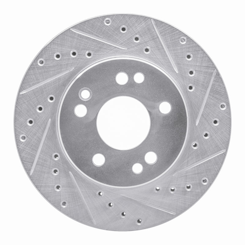 R1 Concepts 84-95 Mercedes-Benz 260E Front Right Drilled & Slotted Silver Brake Rotor