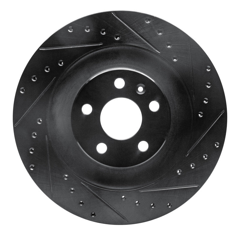R1 Concepts 16-26 Polestar Polestar 2 Rear Right Drilled & Slotted Black Brake Rotor