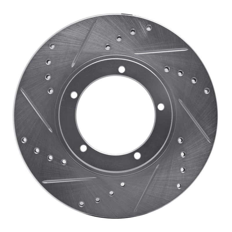 R1 Concepts 67-88 Porsche 924 Front Left Drilled & Slotted Silver Brake Rotor