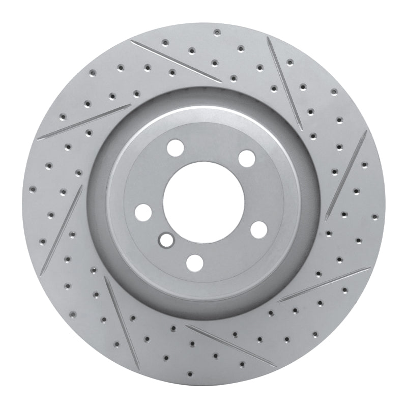 R1 Concepts 07-08 BMW Alpina B7 Rear Right Drilled & Slotted Geo-Carbon Rotor