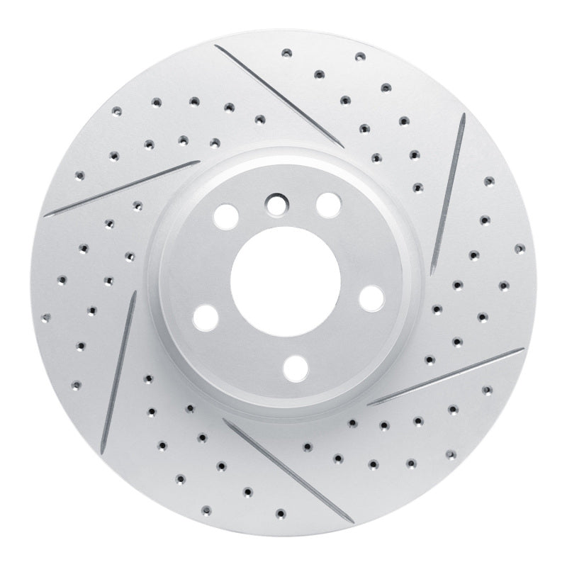 R1 Concepts 02-06 BMW X5 Front Right Drilled & Slotted Geo-Carbon Rotor