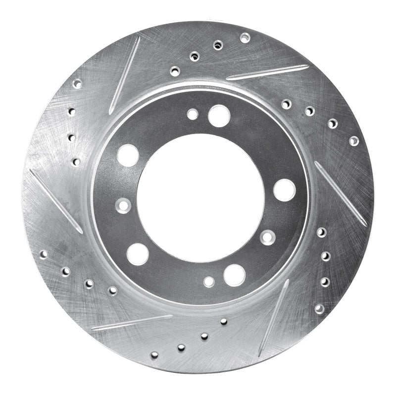 R1 Concepts 97-04 Porsche Boxster Rear Left Drilled & Slotted Silver Brake Rotor