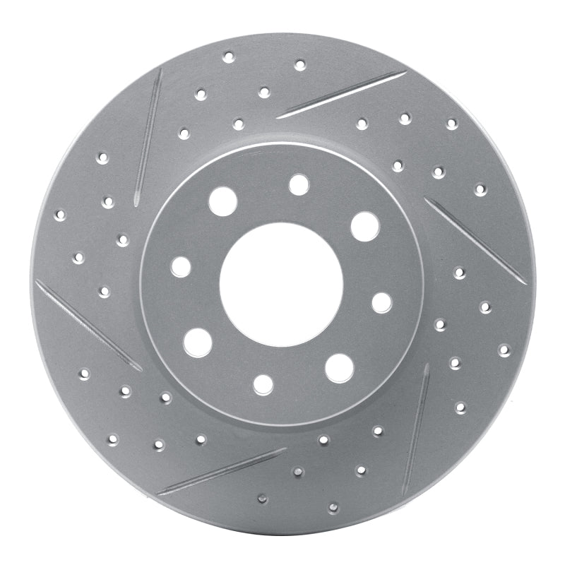 R1 Concepts 13-19 Fiat 500E Rear Left Drilled & Slotted Geo-Carbon Rotor