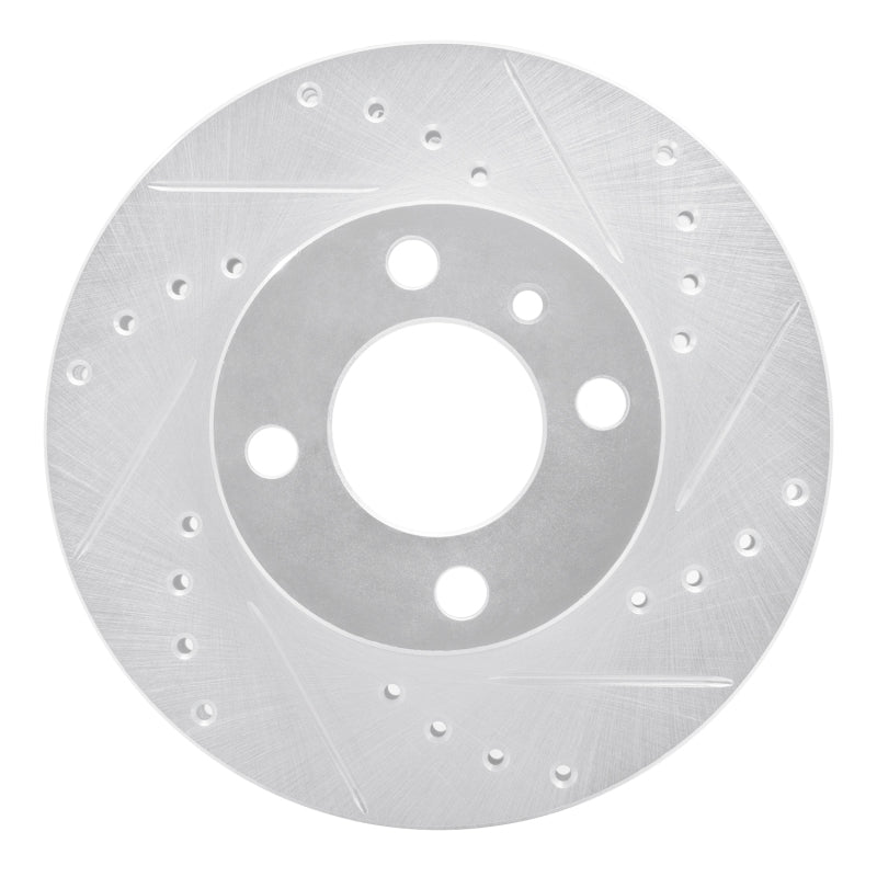 R1 Concepts 76-77 BMW 320I (USA/Canada) Front Right Drilled & Slotted Silver Brake Rotor