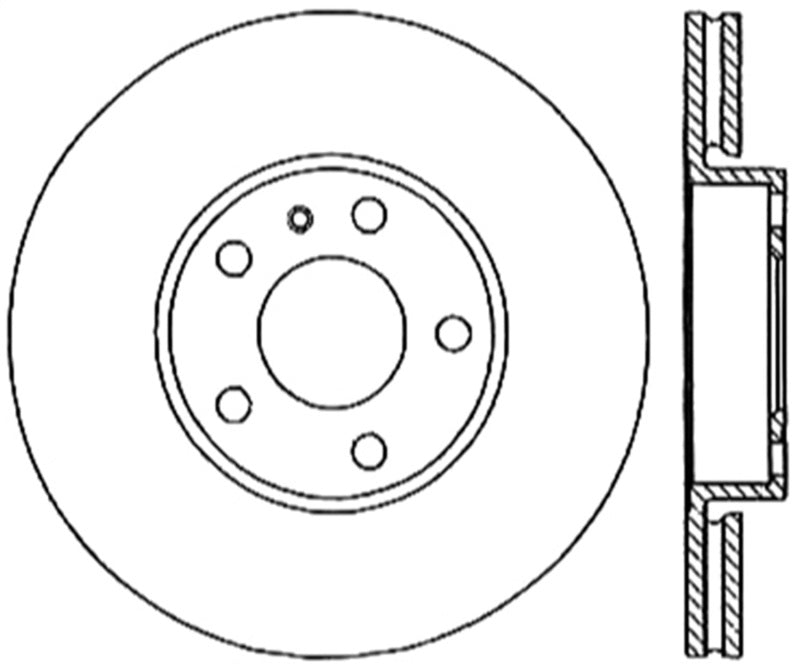 StopTech 05-10 Audi A6 (Not Quattro) / 05-08 A6 Quattro 3.2L Slotted & Drilled Left Front Rotor