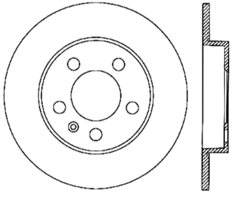StopTech 01-08 Audi A4 SportStop Cryo Slotted & Drilled Rear Left Rotor