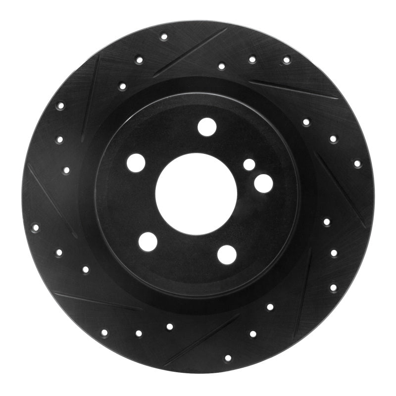 R1 Concepts 12-20 Mercedes-Benz SLC300 Rear Left Drilled & Slotted Black Brake Rotor