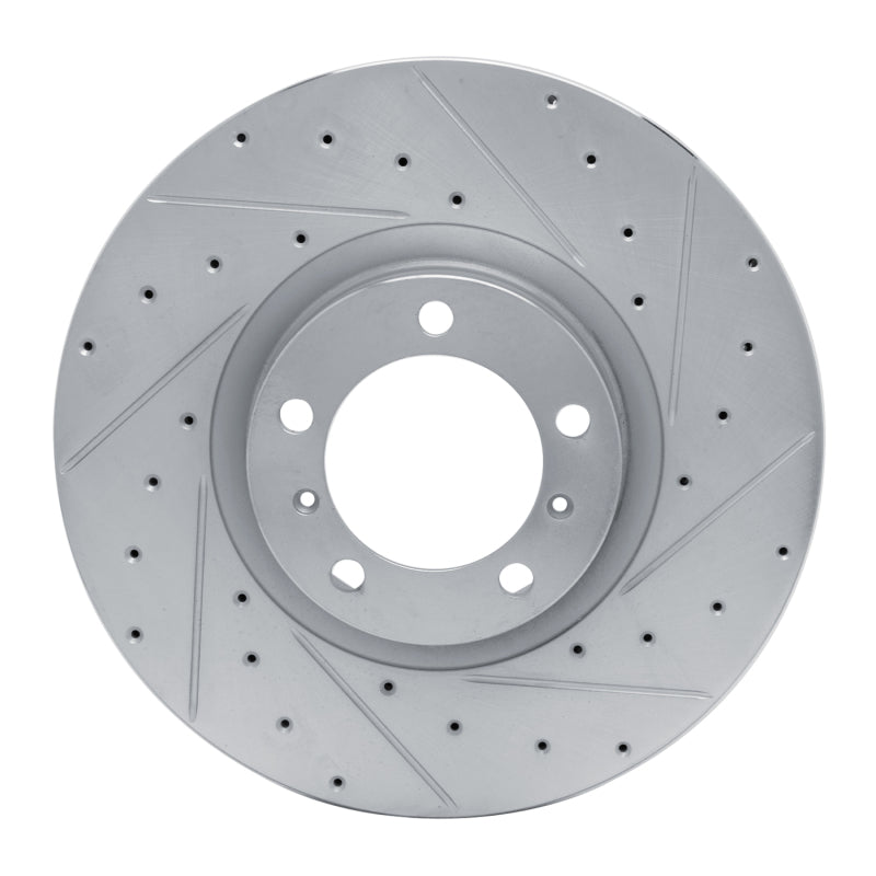 R1 Concepts 10-24 Audi RS e-Tron GT Right Front Drilled & Slotted Silver Brake Rotor