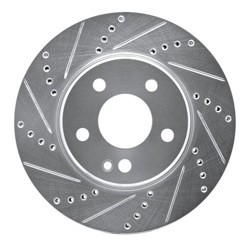 R1 Concepts 06-11 Mercedes-Benz B200 Front Left Drilled & Slotted Silver Brake Rotor