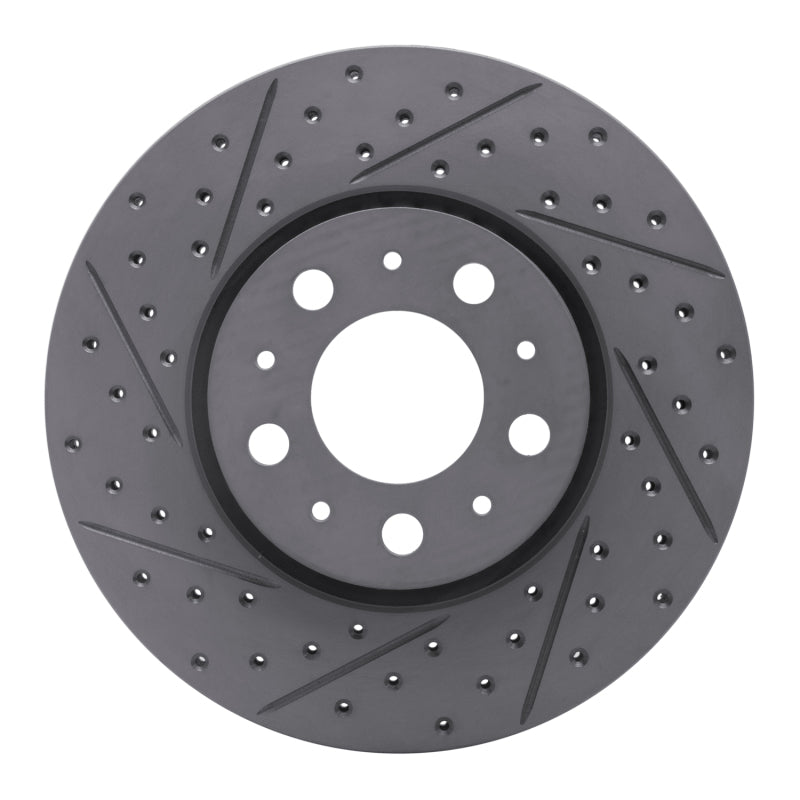 R1 Concepts 99-09 Volvo S80 Front Left Drilled & Slotted Geo-Carbon Rotor