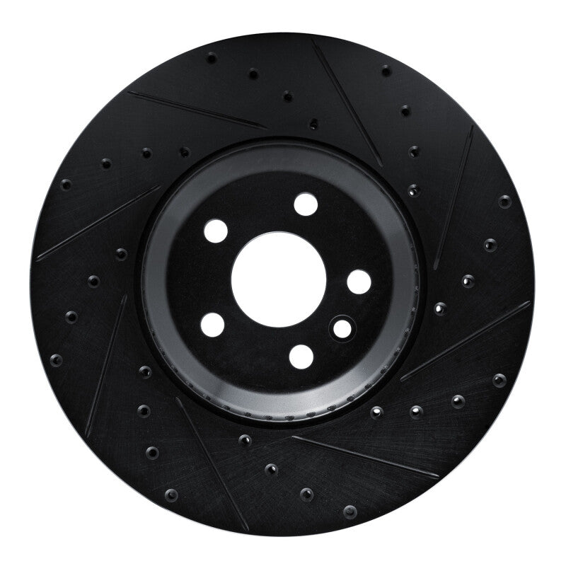 R1 Concepts 20-25 Jaguar E-Pace Front Right Drilled & Slotted Black Brake Rotor