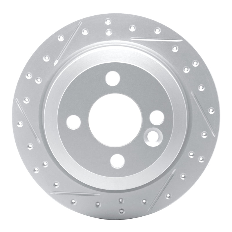 R1 Concepts 02-15 Mini Cooper Clubman Rear Left Drilled & Slotted Geo-Carbon Rotor