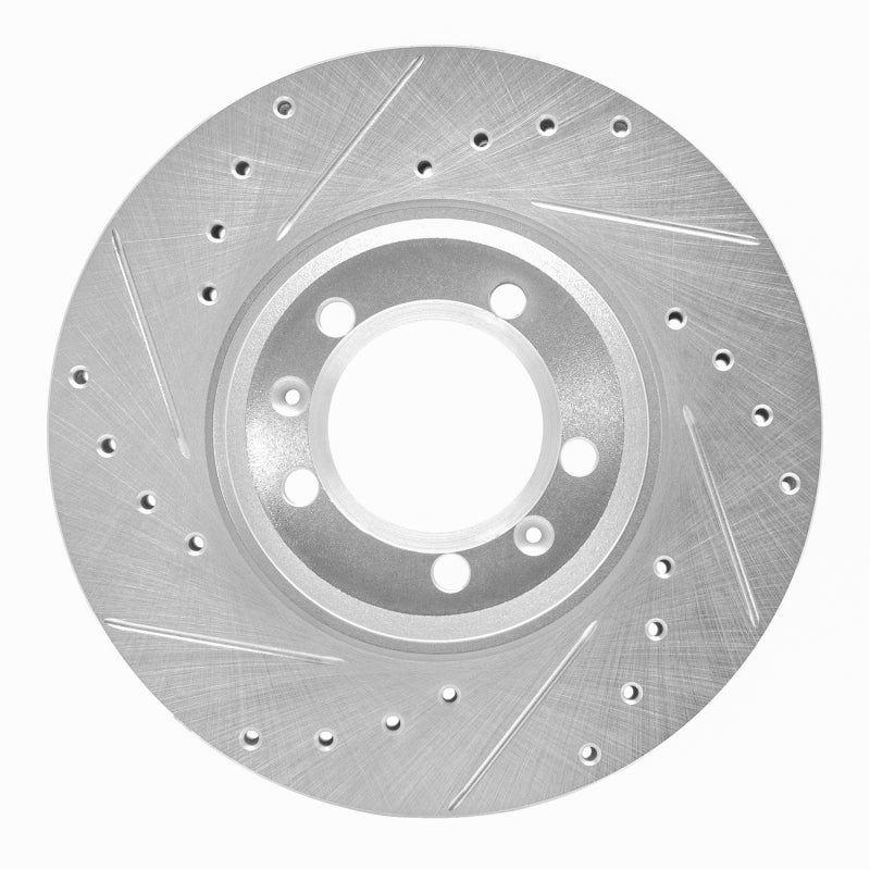 R1 Concepts 81-89 Alfa Romeo Milano Front Left Drilled & Slotted Silver Brake Rotor