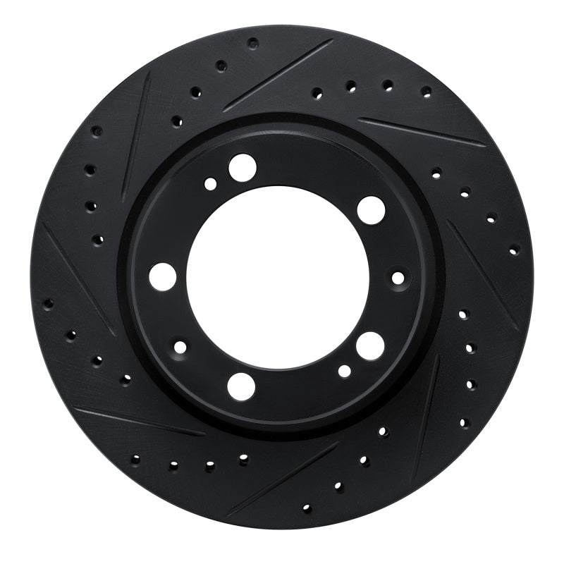 R1 Concepts 87-95 Porsche 944 Except Turbo Front Left Drilled & Slotted Black Brake Rotor
