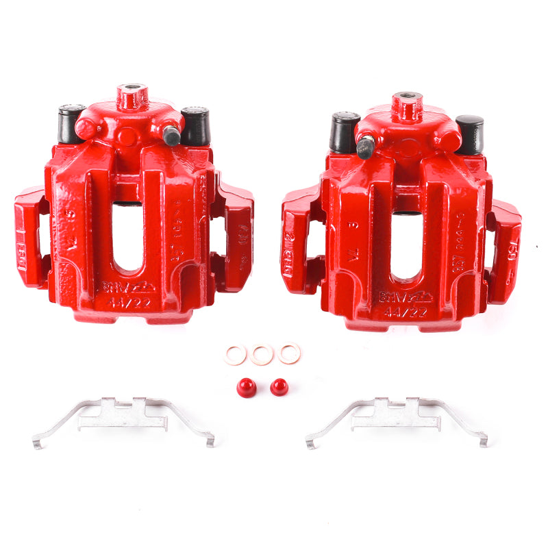 PowerStop 2006 BMW 330i Rear Red Calipers w/Brackets - Pair