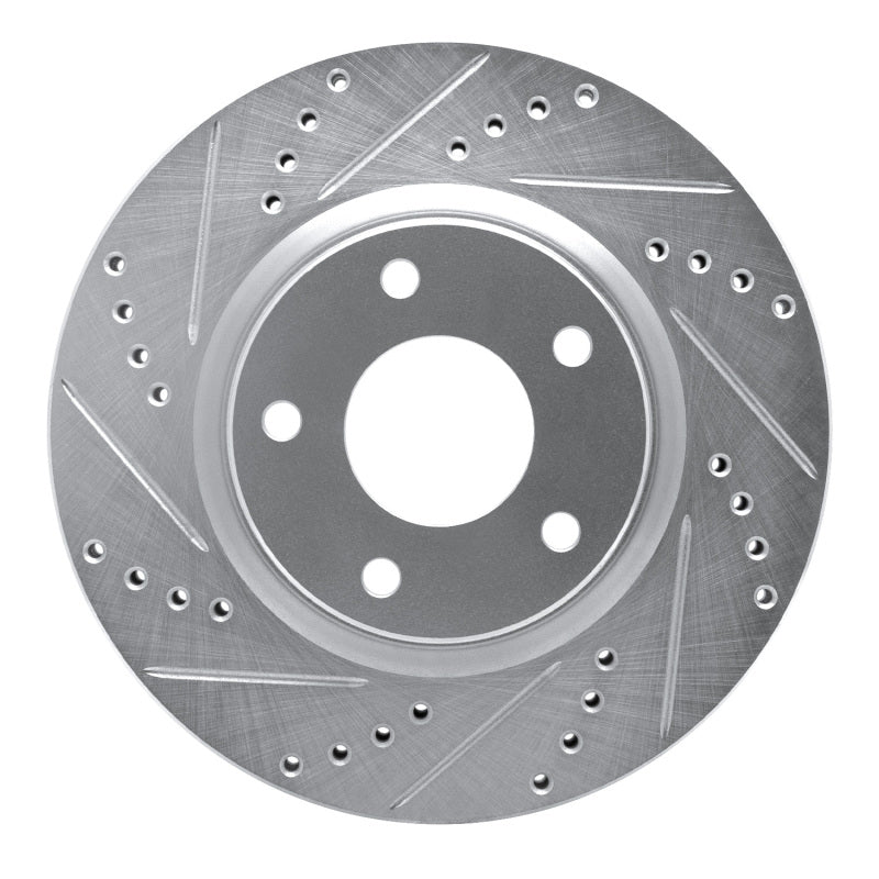 R1 Concepts 82-85 Mercedes-Benz 500SEC Front Left Drilled & Slotted Silver Brake Rotor