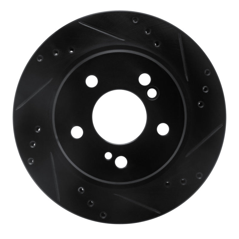 R1 Concepts 92-94 Mercedes-Benz 500E Rear Right Drilled & Slotted Black Brake Rotor