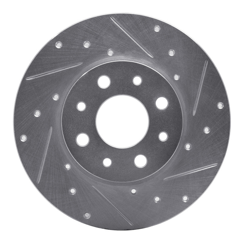R1 Concepts 13-19 Fiat 500E Rear Right Drilled & Slotted Silver Brake Rotor