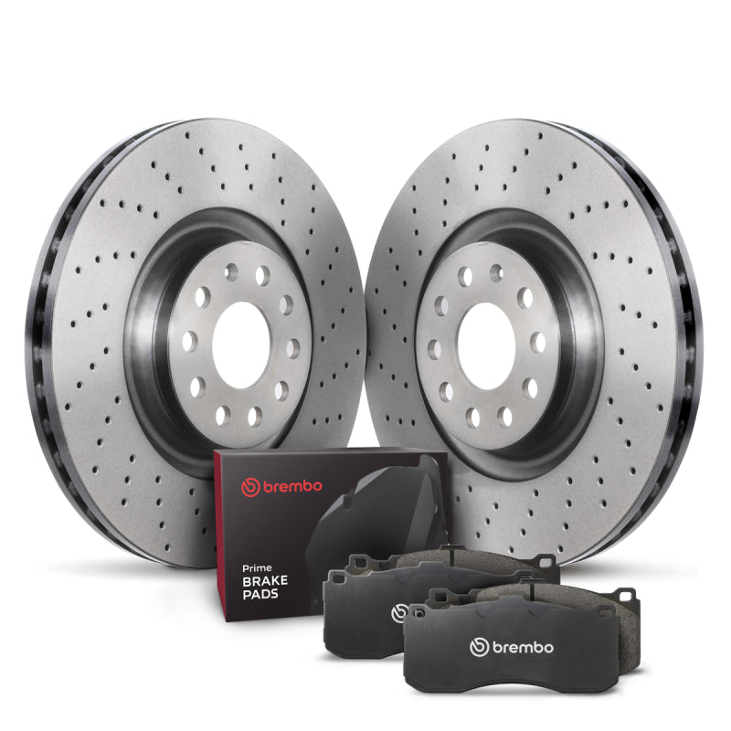 Brembo OE 08-09 Audi TT/09-15 TT Quattro Rear Disc Brake Kit for 2008-2009 Audi TT Base - 08.9769.1X Rotors and P85073 Pads