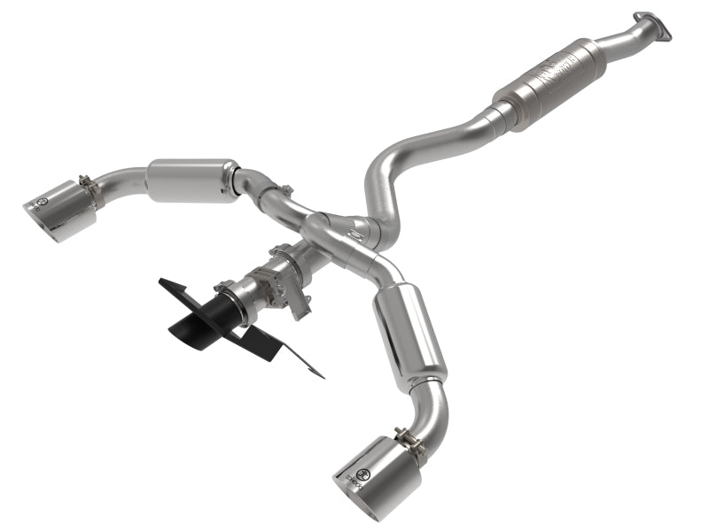 aFe 23-24 Toyota GR Corolla L3 1.6L (t) Gemini XV 3in to 2-1/2in Cat Back Exhaust w/ Cut-Out Polished Tips