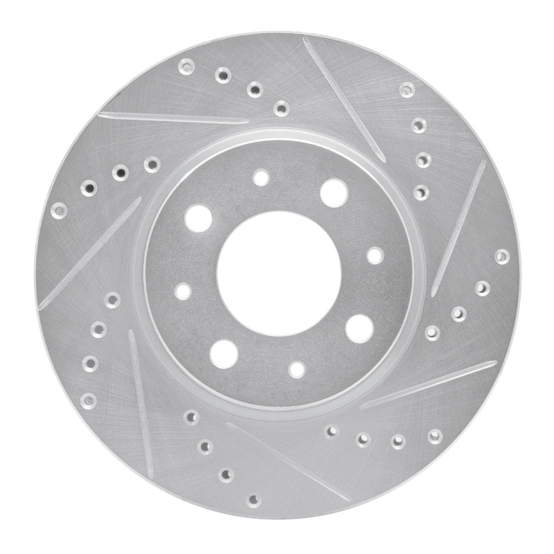 R1 Concepts 93-95 Volvo 850 Front Left Drilled & Slotted Silver Brake Rotor