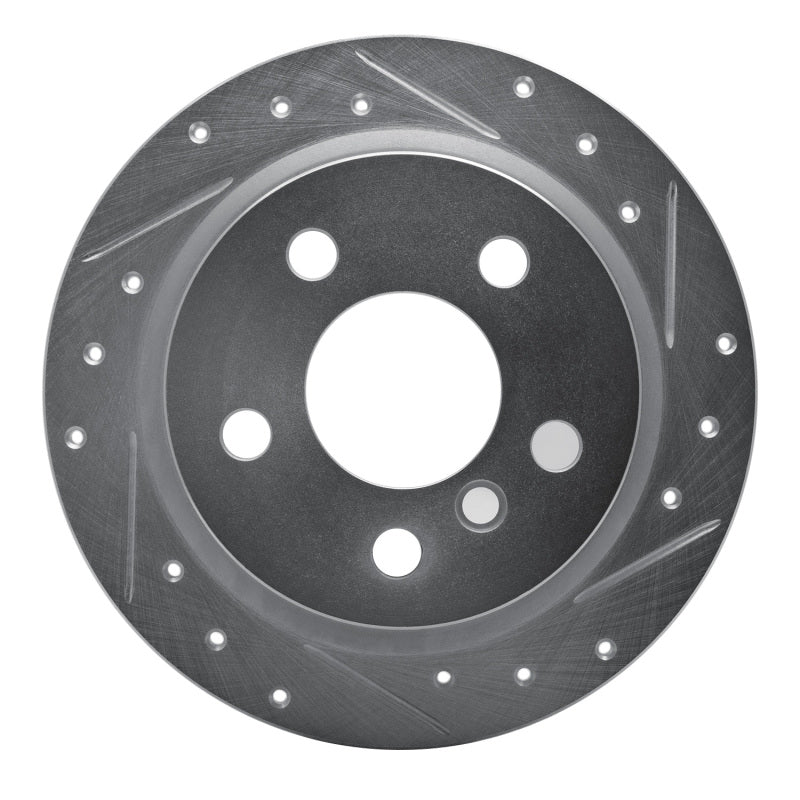 R1 Concepts 14-24 Mini Cooper (Excl Clubman) Rear Right Drilled & Slotted Silver Brake Rotor