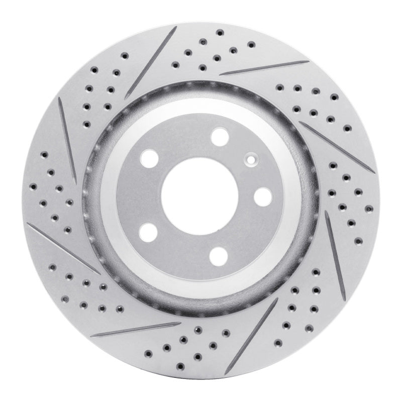 R1 Concepts 05-11 Audi A6 Quattro Rear Left Drilled & Slotted Geo-Carbon Rotor
