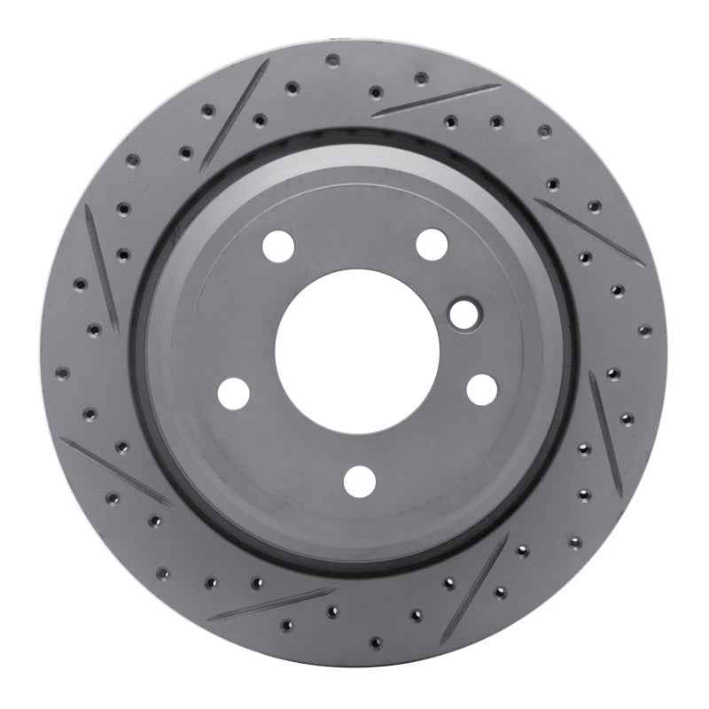R1 Concepts 96-03 BMW 525I (USA/Canada) Rear Left Drilled & Slotted Geo-Carbon Rotor