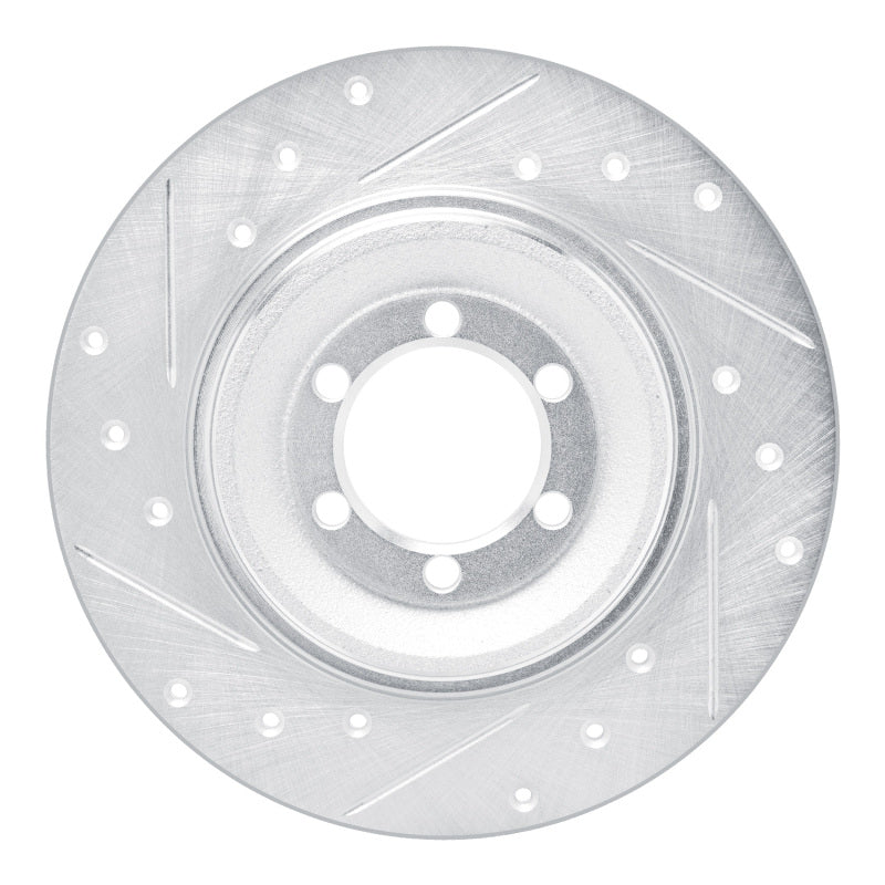 R1 Concepts 75-79 Alfa Romeo Sport Rear Left Drilled & Slotted Silver Brake Rotor