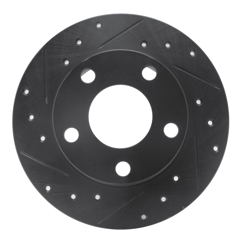 R1 Concepts 98-01 Audi A6 Quattro Rear Left Drilled & Slotted Black Brake Rotor