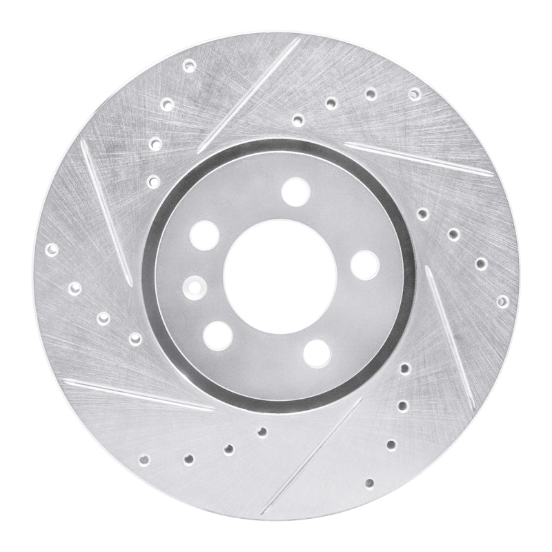 R1 Concepts 96-98 Volkswagen Jetta Sedan Front Left Drilled & Slotted Silver Brake Rotor